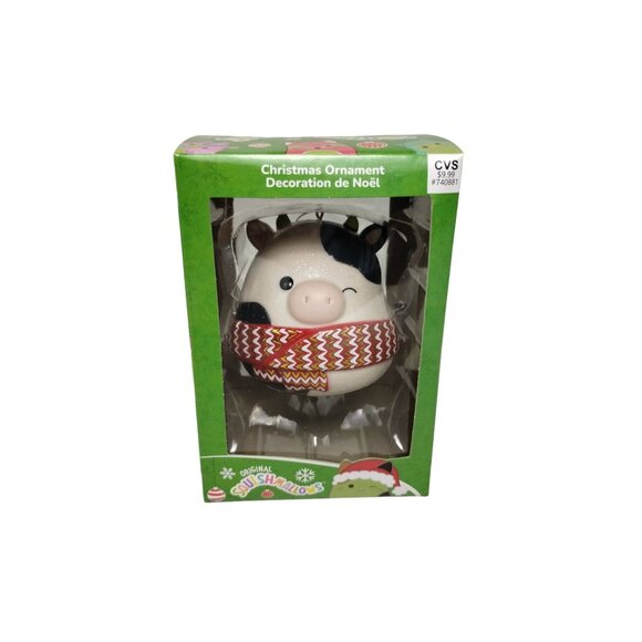 Squishmallows Connor the Cow 3 in Christmas Tree Holiday Ornament Kurt Adler New - Picture 2 of 8